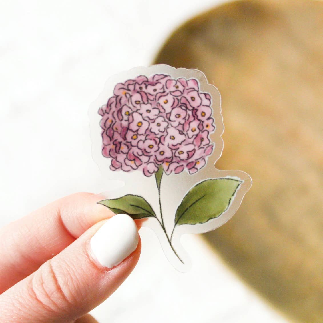 Clear Purple Hydrangea Sticker 2.25x1.75in