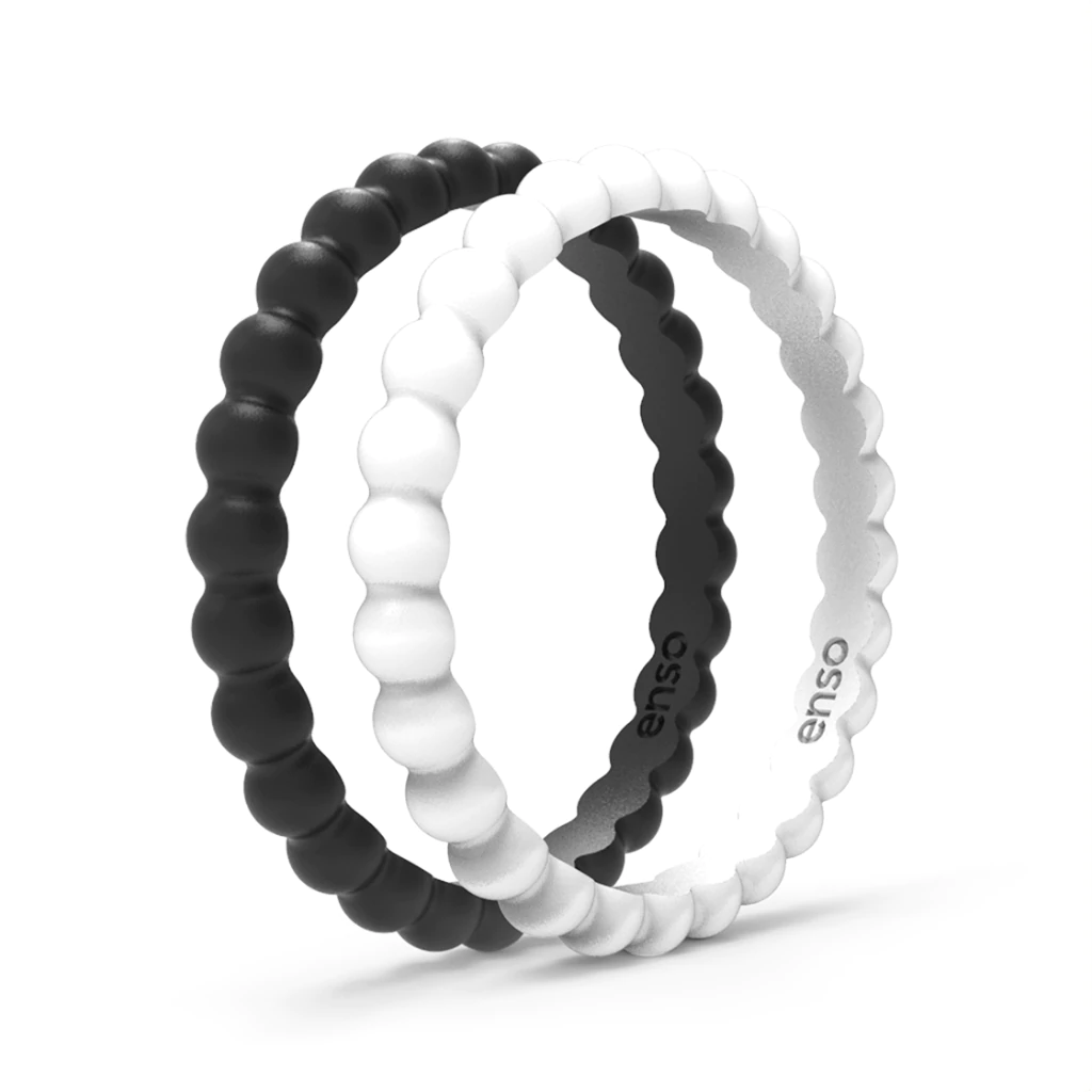 Beaded Stackable Sets Silicone Rings