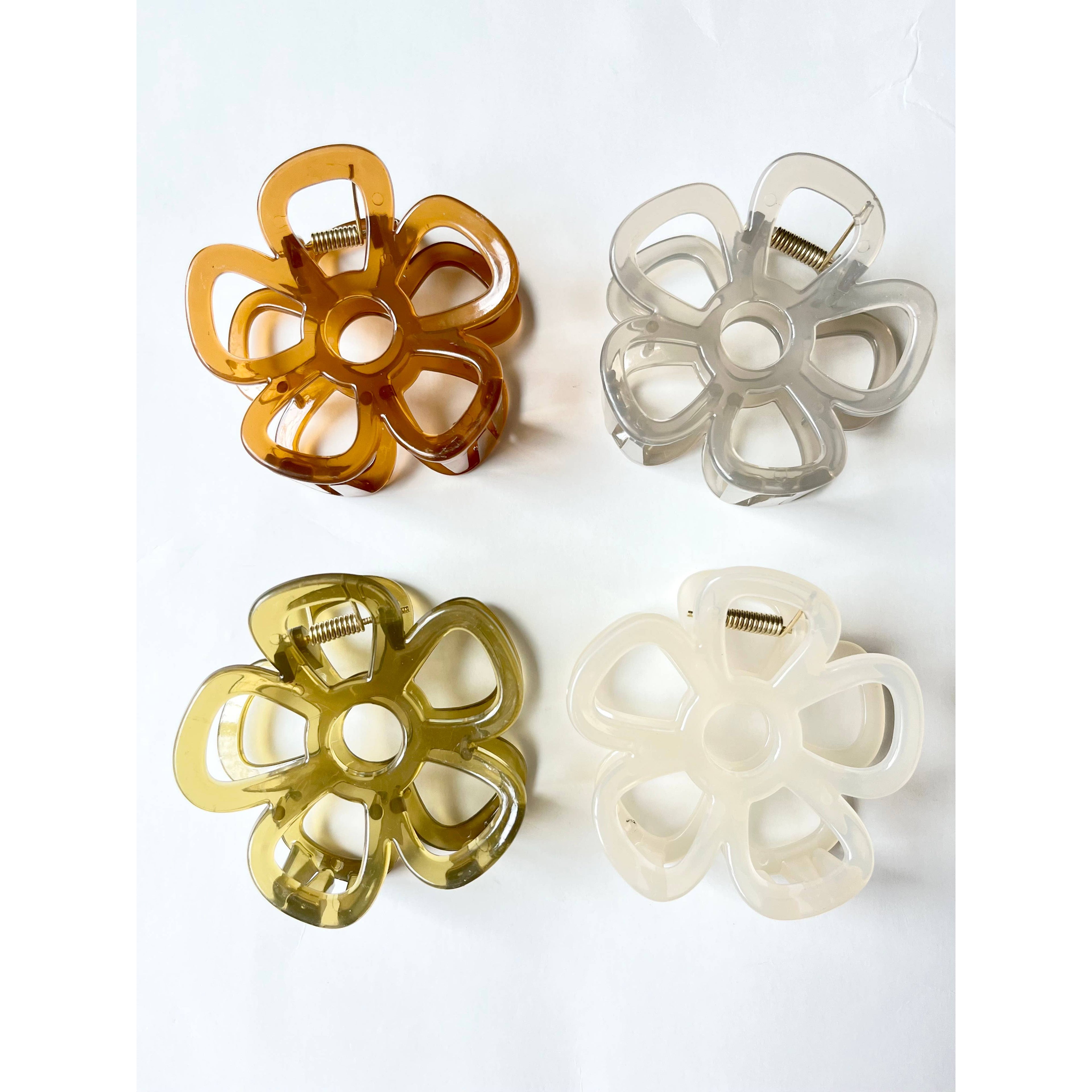 Hair Claw Clips | Flower Hair Claw Clips | Translucent