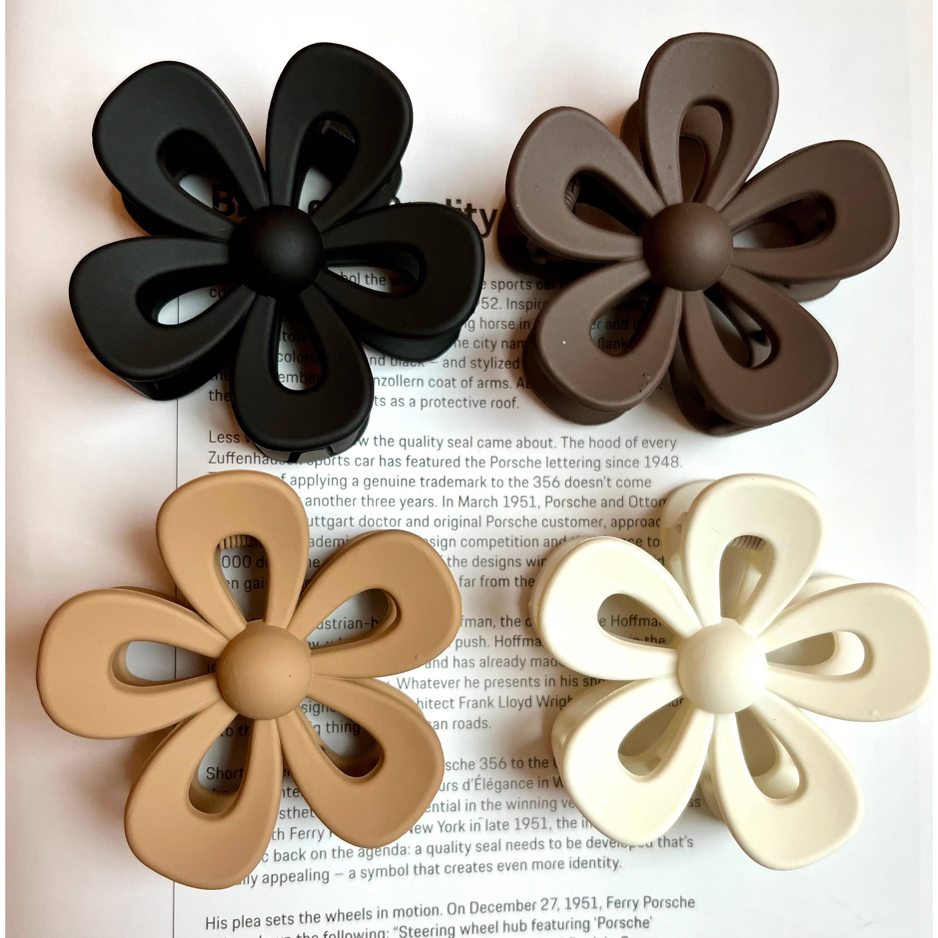 Hair Claw Clips | Flower Hair Claw Clips | Neutrals