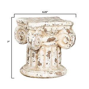 Distressed Cream Terra-cotta Column Pedestal