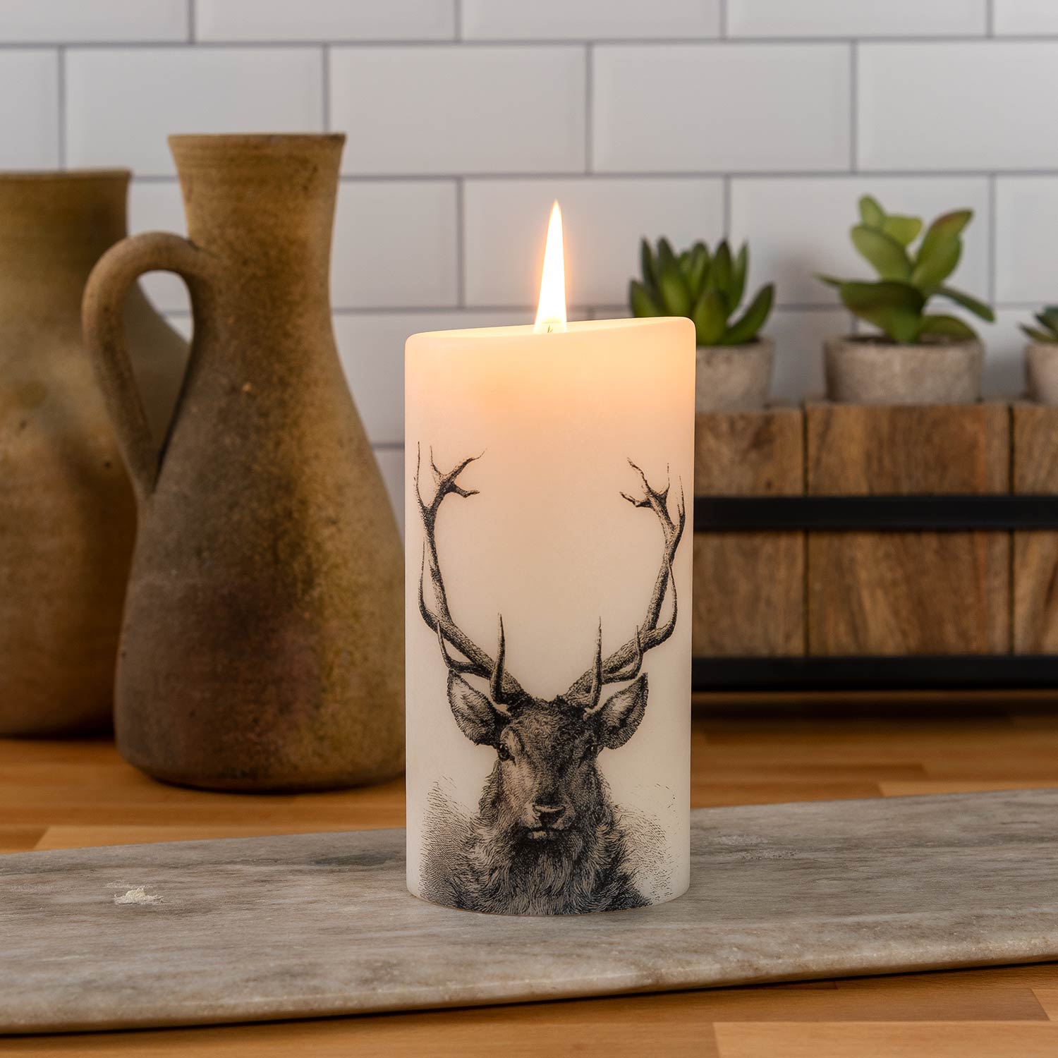 Copperplate Collection | Natural Pillar Candle