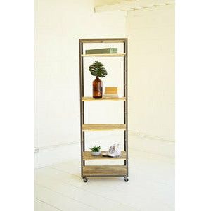 Tall Bookshelf w/Recycled Adjustable Wood Shelves