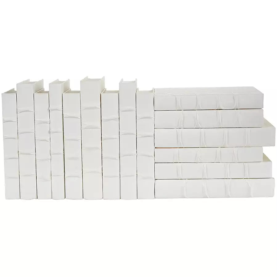21 Vol. Set of Decorative Books in White & Natural