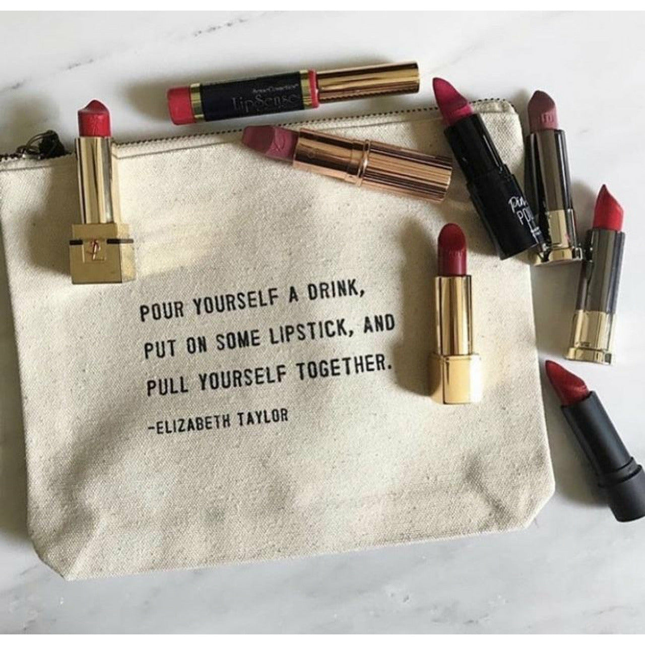 Canvas Zip Bag - Maya Angelou