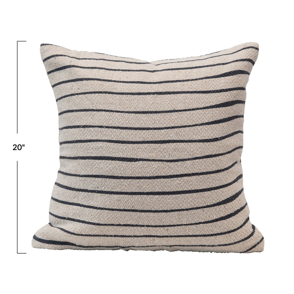 Striped Recycled Cotton Blend Pillow
