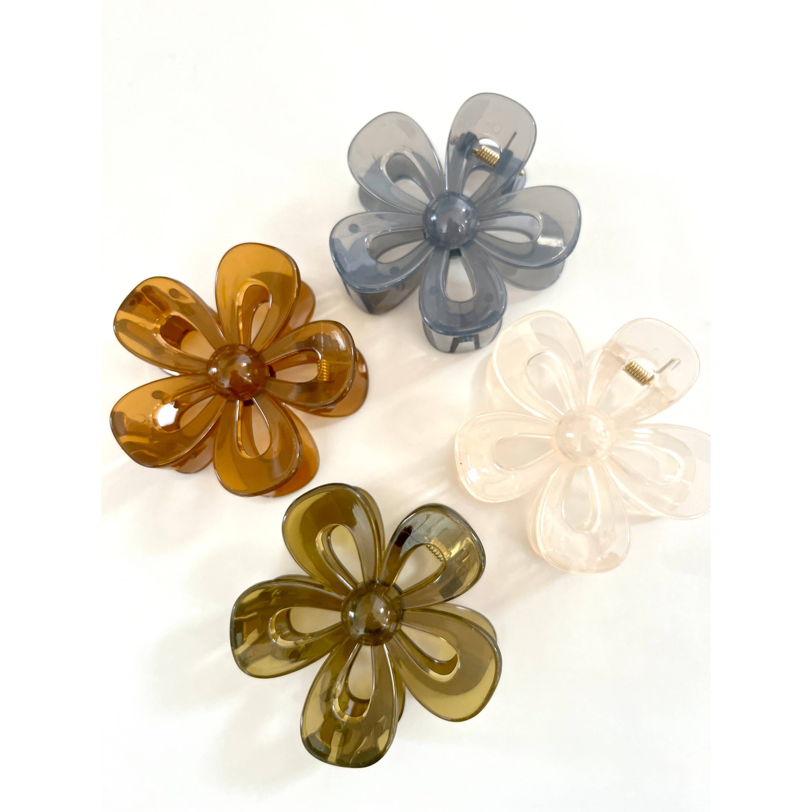 Hair Claw Clips | Flower Hair Claw Clips | Translucent