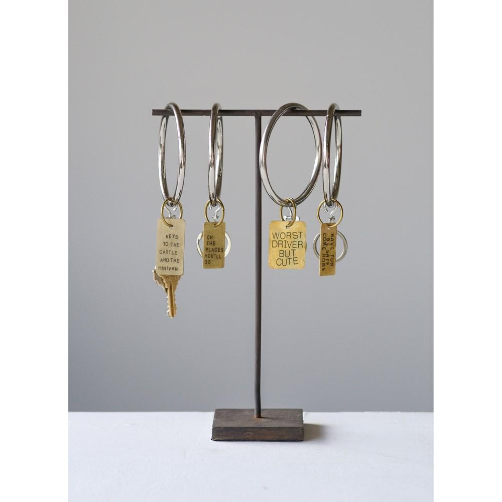 Copper & Metal Key Chain w/Fun Sayings
