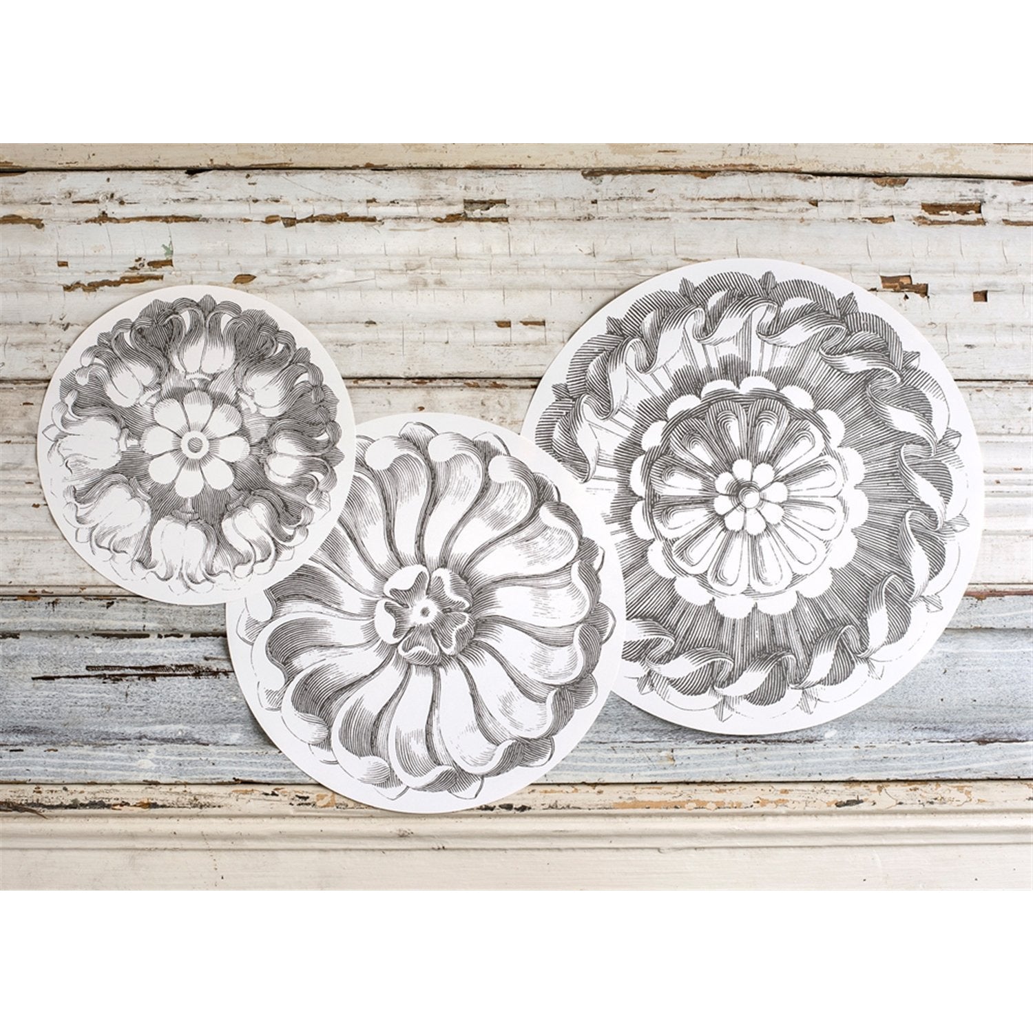 Black & White Rosette Serving Papers