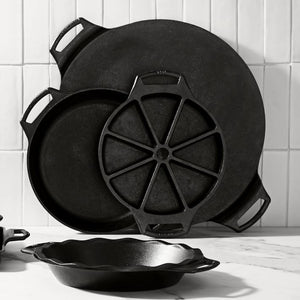 Lodge Bakeware Seasoned Cast Iron Wedge Pan w/Grips