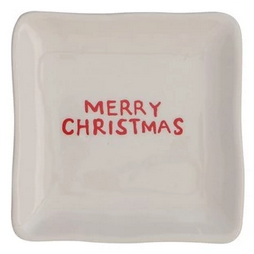 Square Ceramic Holiday Trinket Plate