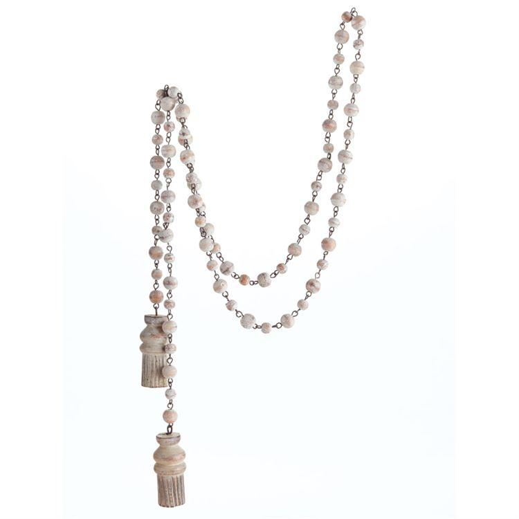 Wood Bead Tassel Garland