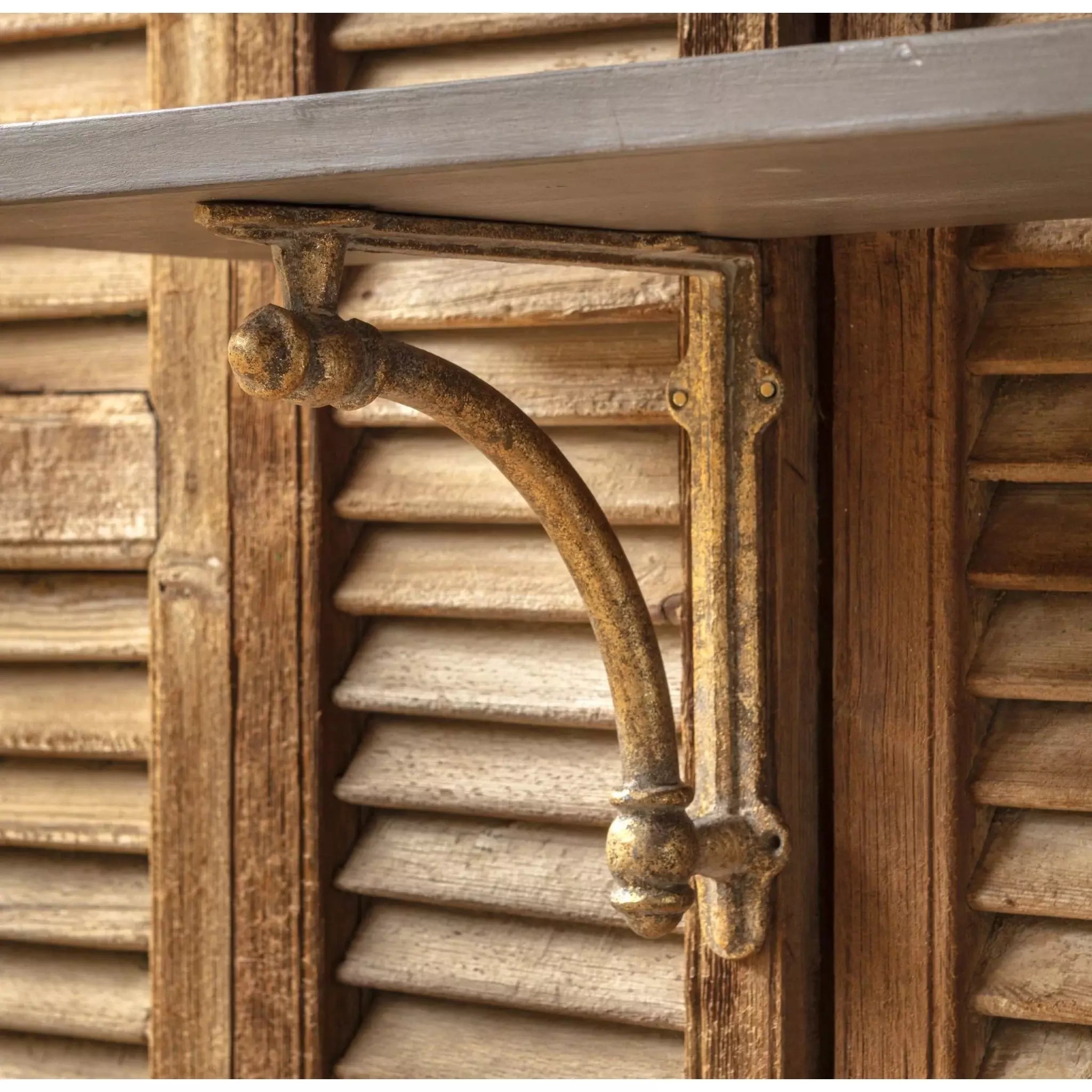 S/2 Aged Metal Shelf Brackets