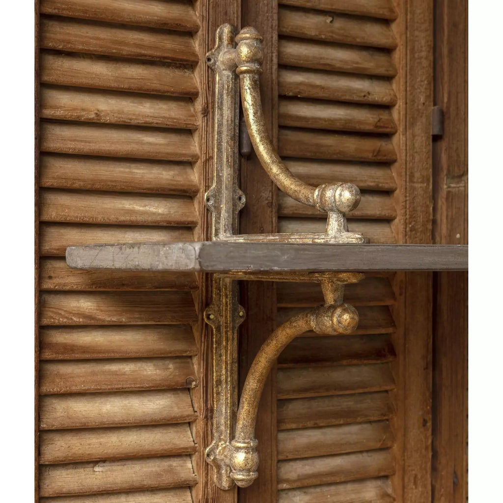 S/2 Aged Metal Shelf Brackets