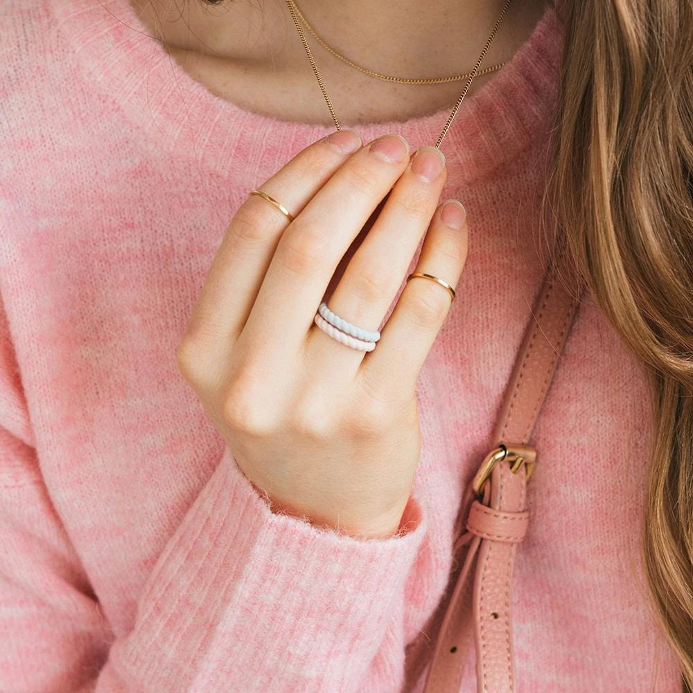 Braided Stackable Sets Silicone Rings
