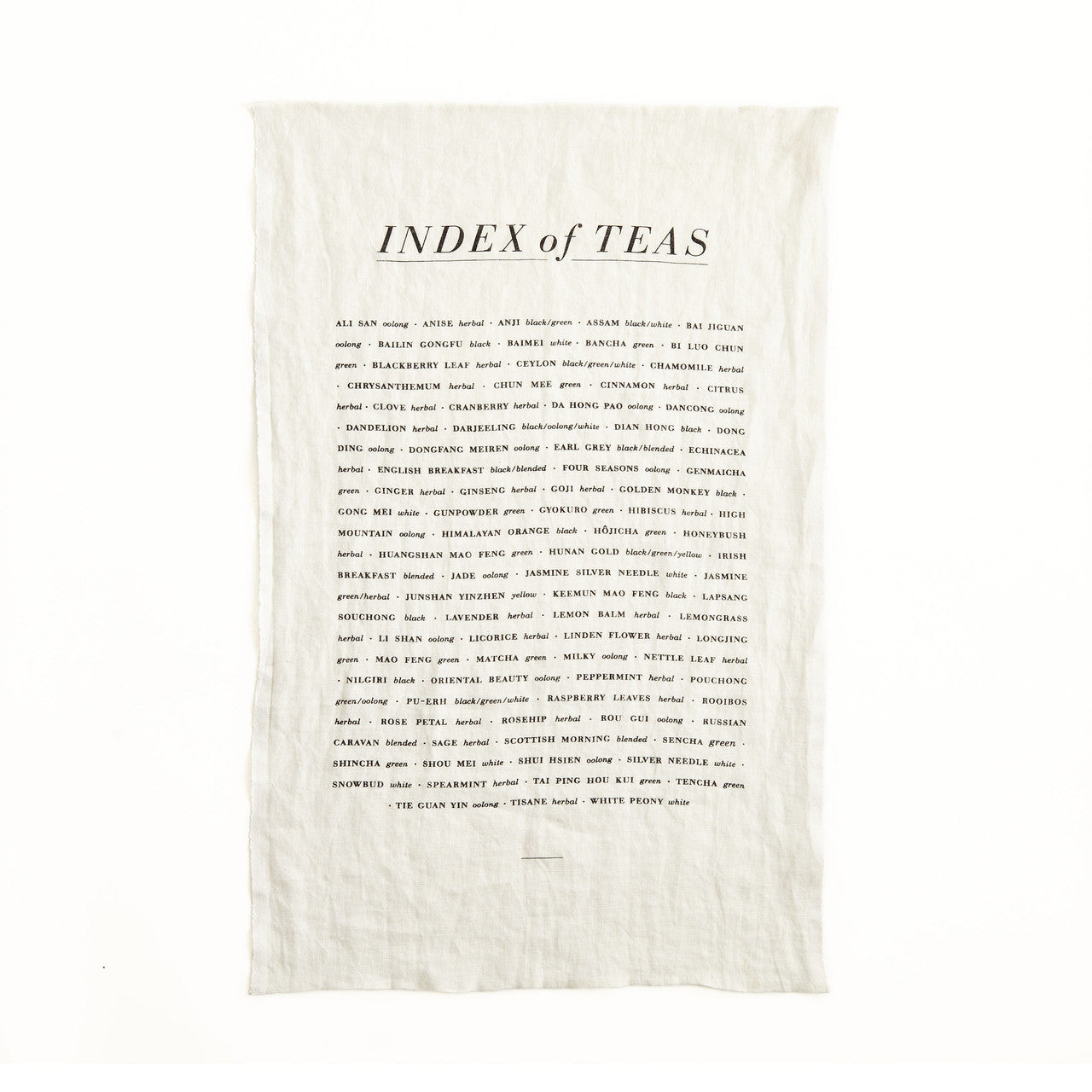 Tea List Tea Towel