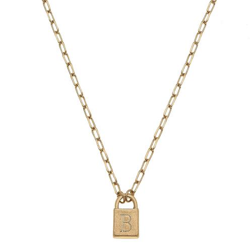 Kinsley Padlock Initial Necklace