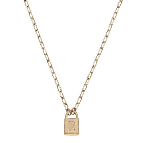 Kinsley Padlock Initial Necklace