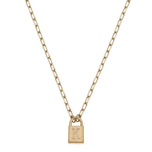 Kinsley Padlock Initial Necklace