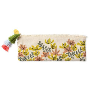 Spring Floral Slim Long Canvas Pouch