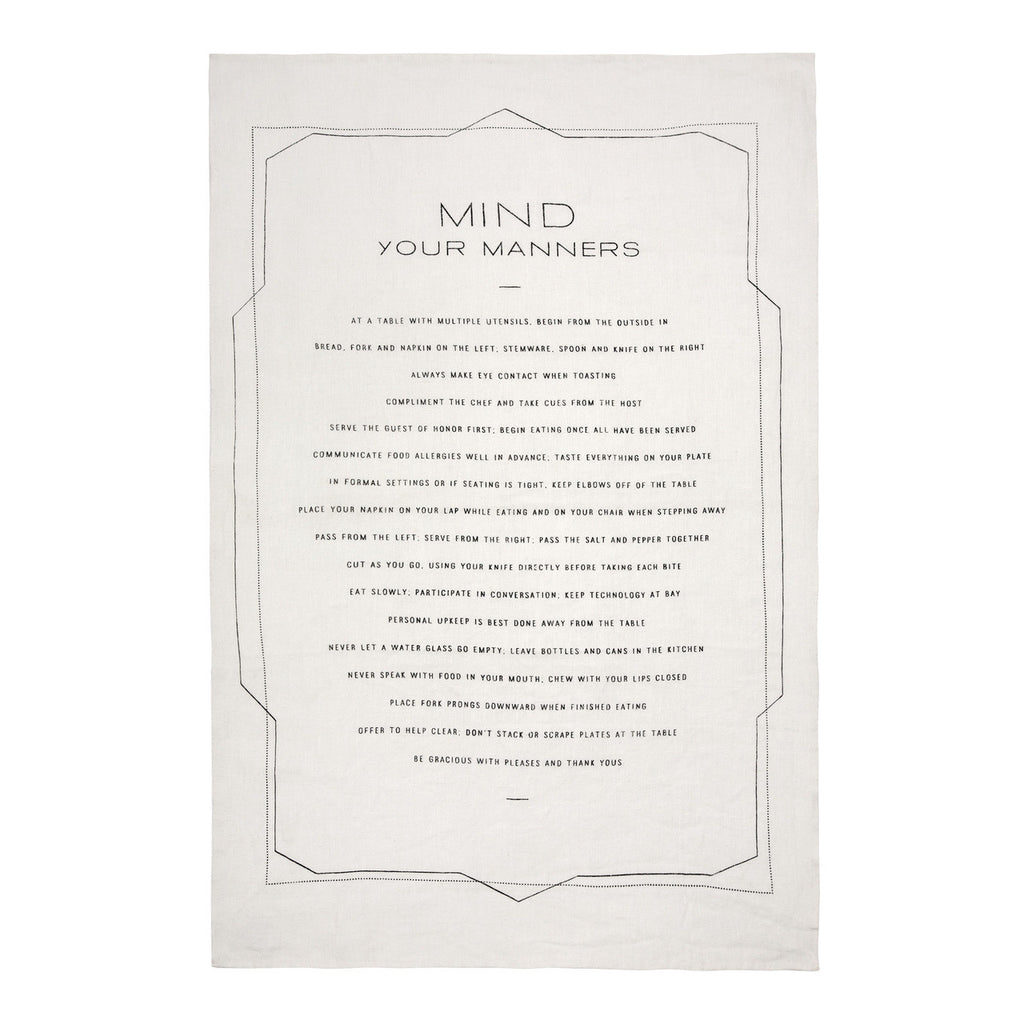 Mind Your Manners Tea Towel