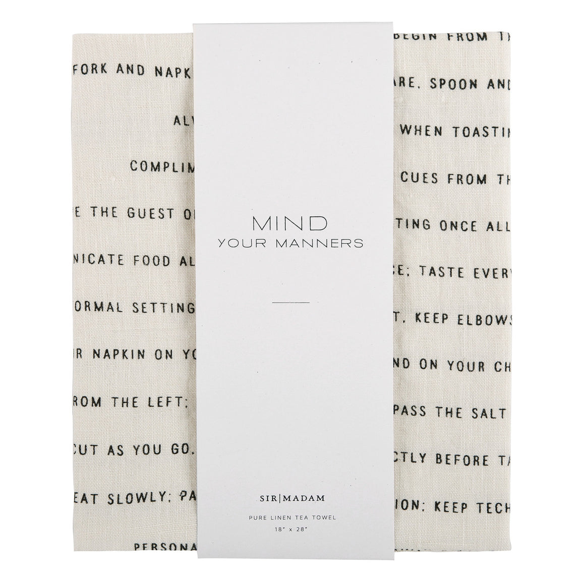 Mind Your Manners Tea Towel