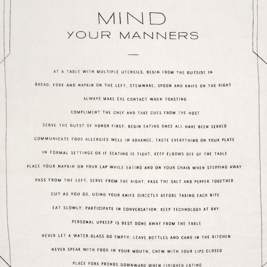 Mind Your Manners Tea Towel
